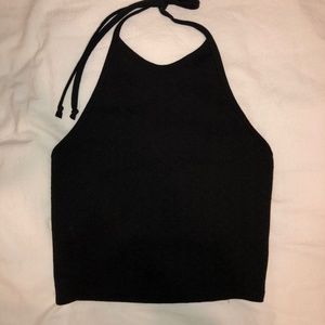 Black Halter Crop Top